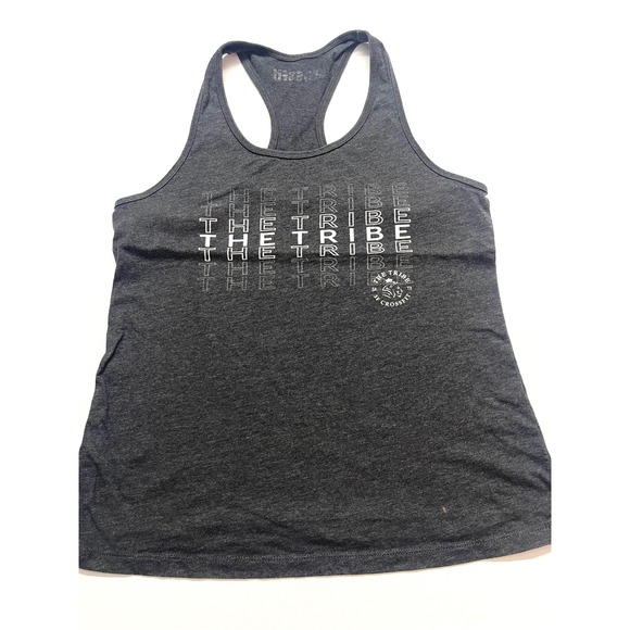 The Tribe SF CrossFit Tops - The Tribe SF CrossFit Womens Small Gray Racerback Workout Tank Top 0398